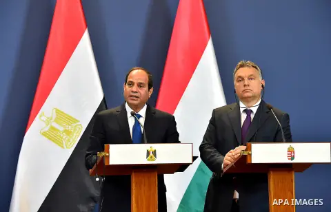 Egyptian President Abdel Fattah al-Sisi speaks during a press conference in Budapest on June 5, 2015 during his welcoming ceremony. The Egyptian guest is on a two-day official visit to the Hungarian capital. Photo by Egy...