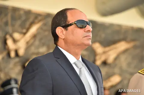 Egyptian President Abdel Fattah al-Sisi attends a graduation ceremony of the Air Force academy in Cairo, Egypt July 27, 2015. Photo by Egyptian President Office