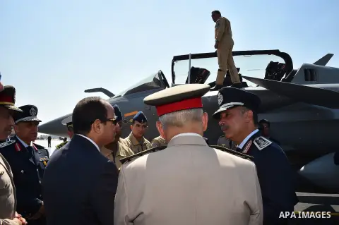 Egyptian President Abdel Fattah al-Sisi attends a graduation ceremony of the Air Force academy in Cairo, Egypt July 27, 2015. Photo by Egyptian President Office