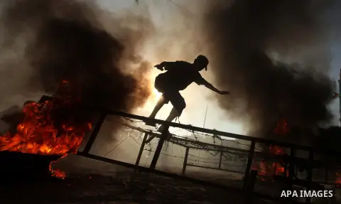 Palestinian youths demonstrate their skills during a military-style camp organized by the Hamas movement in Gaza City on July 28, 2015. Hamas's armed wing organized "Liberation Youths Camps" for young Palestinians aged b...