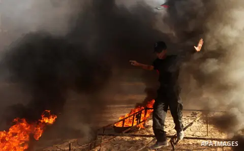 Palestinian youths demonstrate their skills during a military-style camp organized by the Hamas movement in Gaza City on July 28, 2015. Hamas's armed wing organized "Liberation Youths Camps" for young Palestinians aged b...