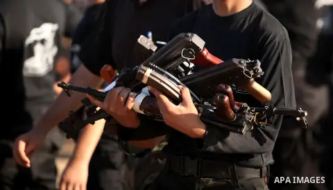 Palestinian youths demonstrate their skills during a military-style camp organized by the Hamas movement in Gaza City on July 28, 2015. Hamas's armed wing organized "Liberation Youths Camps" for young Palestinians aged b...