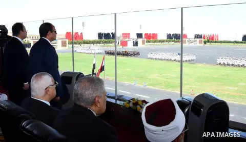 Egyptian President Abdel Fattah al-Sisi attends a graduation ceremony of the police officers academy in Cairo, Egypt July 29, 2015. Photo by Egyptian President Office