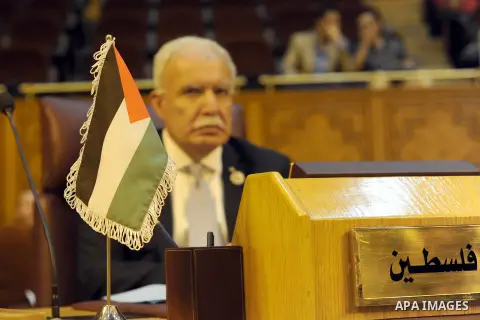 Arab foreign ministers attend a meeting at the arab league in the Egyptian capital Cairo on August 5, 2015. Fifteen Arab League foreign ministers meet in Cairo to discuss clashes involving Israeli police at the Al-Aqsa m...
