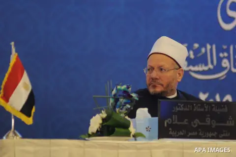 Delegations of senior muftis participate in the world conference for the Dar al-Ifta Egyptian, in cairo, on August 17, 2015. Photo by Amr Sayed