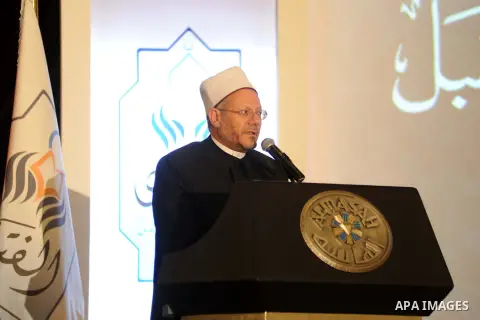 Delegations of senior muftis participate in the Fatwa conference organised by Dar al-Ifta, in cairo on August 18, 2015. Egypt's Dar al-Ifta held a two-day international Fatwa conference to counter radical extremism entit...