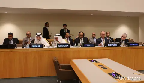 Palestinian Prime Minister Rami Hamdallah attends annual coordination meeting of foreign ministers of the member states of the organization of Islamic Cooperation, at the United Nations headquarters in New York, October...