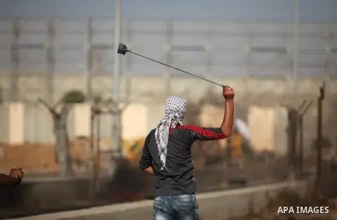 Palestinian protesters clash with Israeli security forces at the Erez crossing checkpoint in the northern Gaza Strip October 16, 2015. The unrest that has engulfed Jerusalem and the occupied West Bank, the most serious i...