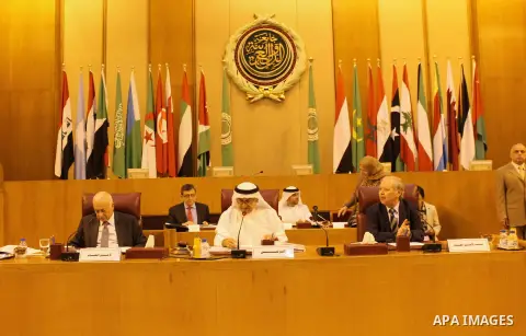 Egyptian delegates take part in a meeting in the Arab League's headquarters in the Egyptian capital, Cairo, on Oct. 26, 2015. Photo by Amr Sayed
