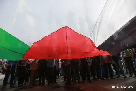 Palestinian supporters of Hamas movement take part in a demonstration in support of the third Palestinian uprising, in Gaza city on November 6, 2015. The current wave of violence erupted in mid-September, fueled by rumor...
