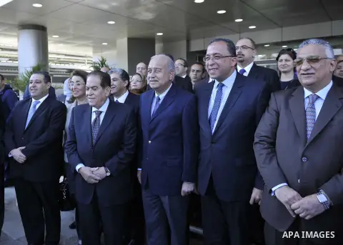 Egyptian Prime Minister, Ismail Sharif, visits the Ministry of Planning, in Cairo, Egypt, o January 16, 2016. Photo by Stringer