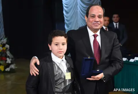Egyptian President Abdel-Fattah el-Sissi takes part in a ceremony marking Police Day, which falls on Jan. 25, the anniversary of the 2011 uprising that toppled longtime ruler Hosni Mubarak, in Cairo, Egypt, Saturday, Jan...