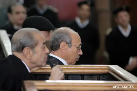 Egyptian former interior minister Habib al-Adly attends his trial on the charges of corruption, in Cairo, Egypt on February 7, 2016. Habib al-Adly served as interior minister of Egypt from 1997 to 2011, he was the longes...