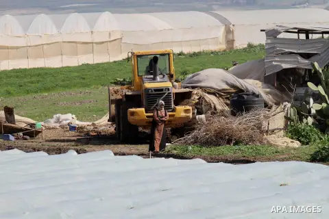 Israeli bulldozers demolish Palestinian homes in the Jordan valley, near the West Bank town of Tubas on February 11, 2016. Israel is planning to annex the Jordan Valley into a completely Israeli area, primarily in agricu...