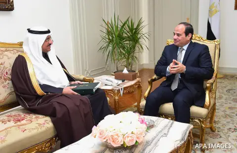 Egyptian President Abdel Fattah al-Sisi meets with Saudi Minister of State, Essam Bin Saeed in Cairo, Egypt, on Feb. 11, 2016. Photo by Egyptian President Office