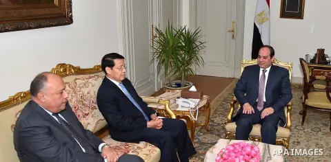 Egyptian President Abdel Fattah al-Sisi meets with Special envoy of the President of the Republic of Indonesia in Cairo, Egypt, on Feb. 17, 2016. Photo by Egyptian President Office