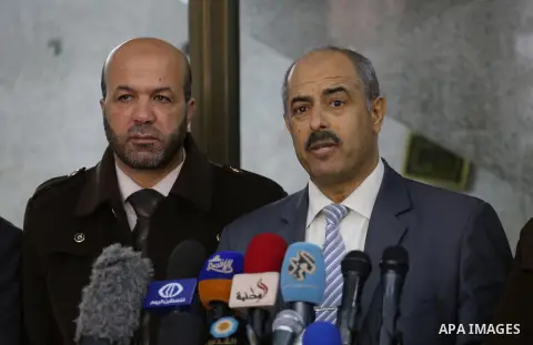 Mohammed Siam speaks during a press conference in Gaza city on Feb. 23, 2016. Photo by Mohammed Asad
