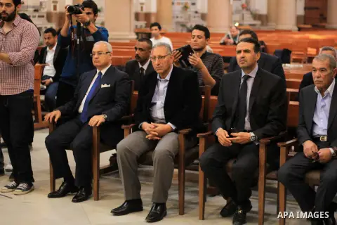Egypt's Tourism Minister Hisham Zaazou attends a mass in memory of Italian PhD student Guilio Regeni, who was tortured and killed in the capital in January, at Saint Joseph's Roman Catholic Church in Cairo, Egypt March 5...