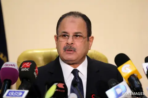 Egyptian Interior Minister Magdy Abdel Ghaffar speaks during a press conference in Cairo on March 6, 2016. Egypt on Sunday accused the Palestinian Islamist movement Hamas of being involved along with the outlawed Muslim...
