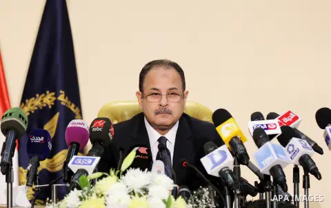 Egyptian Interior Minister Magdy Abdel Ghaffar speaks during a press conference in Cairo on March 6, 2016. Egypt on Sunday accused the Palestinian Islamist movement Hamas of being involved along with the outlawed Muslim...