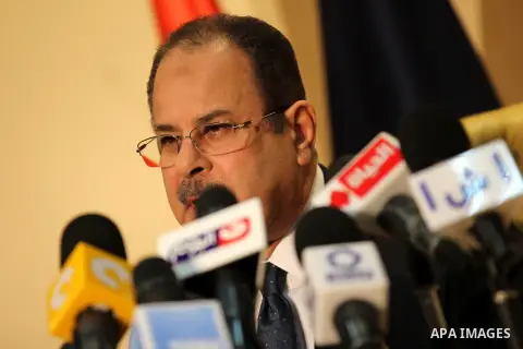 Egyptian Interior Minister Magdy Abdel Ghaffar speaks during a press conference in Cairo on March 6, 2016. Egypt on Sunday accused the Palestinian Islamist movement Hamas of being involved along with the outlawed Muslim...