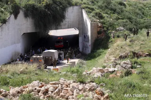 Israeli police gather at the scene of a stabbing attack in the West Bank village of Salfit, 09 March 2016. Israeli forces shot dead a 16-year-old Palestinian boy after he attempted to carry out a stabbing attack at a mil...
