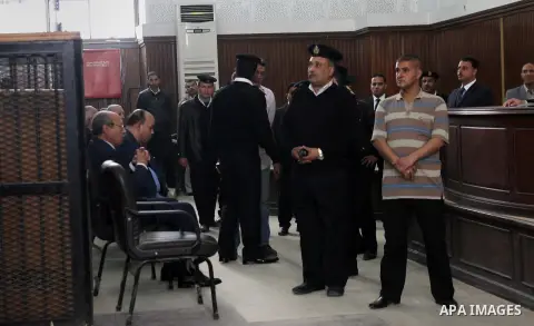 Egyptian former interior minister Habib al-Adly attends his trial on the charges of corruption, in Cairo, Egypt on March 13, 2016. Habib al-Adly served as interior minister of Egypt from 1997 to 2011, he was the longest...