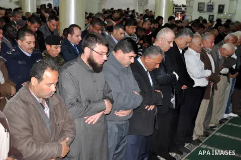 Palestinian Prime Minister Rami Hamdallah attends the funeral of 16 Palestinians, who lost their lives in overturned bus accident in Jordan on their way to Saudi Arabia for umrah in the West Bank village of Deir al-Ghoss...