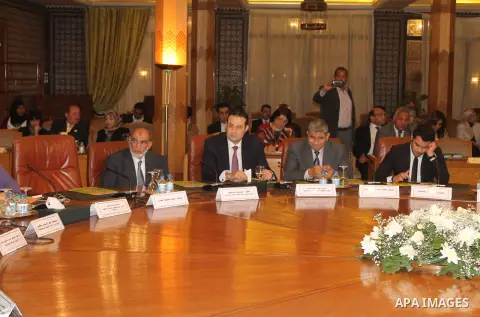 Representatives of the member states of the League of Arab States attend the meeting to mark the Arabian's day of orphan at the Arab League headquarters, in Cairo, Egypt on March 29, 2016. Photo by Stranger