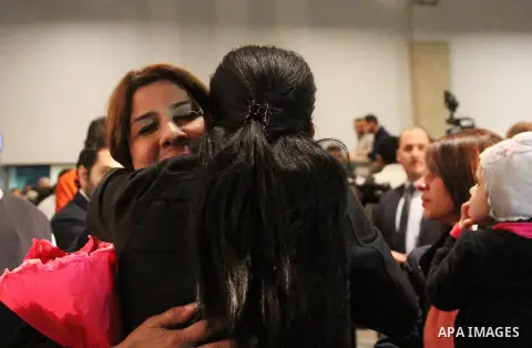 Passengers of an EgyptAir Airbus A-320 which was hijacked to Cypress arrive at Cairo international airport on March 29, 2016. An Egyptian man who hijacked an EgyptAir passenger plane and forced it to divert to Cyprus dem...