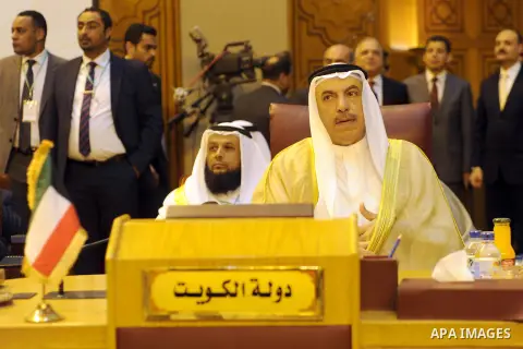 Heads of parliament for Arab countries attend a meeting at the Arab League's headquarters in the Egyptian capital, Cairo, on April 10, 2016. Photo by Stranger