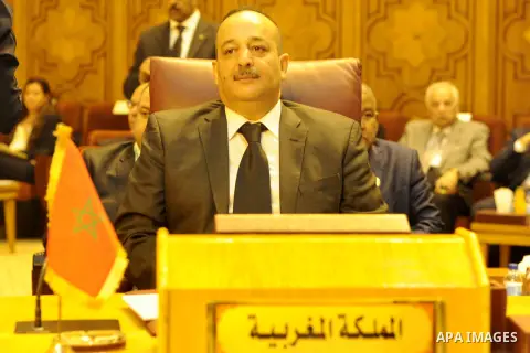 Heads of parliament for Arab countries attend a meeting at the Arab League's headquarters in the Egyptian capital, Cairo, on April 10, 2016. Photo by Stranger