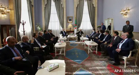 Palestinian Prime Minister Rami Hamdallah, during his visit to Algeria 17 April 2016. Photo by Prime Minister Office