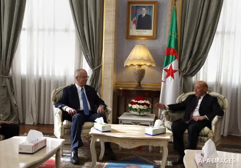 Palestinian Prime Minister Rami Hamdallah, during his visit to Algeria 17 April 2016. Photo by Prime Minister Office