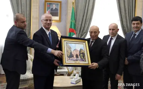 Palestinian Prime Minister Rami Hamdallah, during his visit to Algeria 17 April 2016. Photo by Prime Minister Office