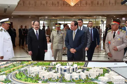 Egyptian President Abdel Fattah al-Sisi attends the opening of new Interior Ministry's headquarters in Cairo, Egypt, on April 27, 2016. Photo by Egyptian President Office