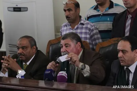 Egyptian Judges attend the trial of members of Muslim Brotherhood in the capital Cairo on May 17, 2016. Photo by Amr Sayed