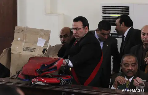 Egyptian Judges attend the trial of members of Muslim Brotherhood in the capital Cairo on May 17, 2016. Photo by Amr Sayed