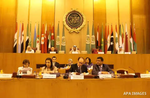 Arab Ministers of Media attend a meeting at the Arab League headquarters in Cairo, Egypt, on May 25, 2016. Photo by Stranger