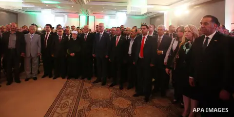 Palestinian Prime Minister Rami Hamdallah attends a ceremony on 70th anniversary of the independence the Hashemite Kingdom of Jordan, in the West Bank city of Ramallah, on May 25, 2016. Photo by Prime Minister Office