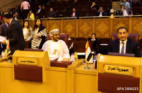 Arab Foreign Ministers attend a meeting to discuss a French peace initiative in Cairo on May 28, 2016. Photo by Egyptian President Office
