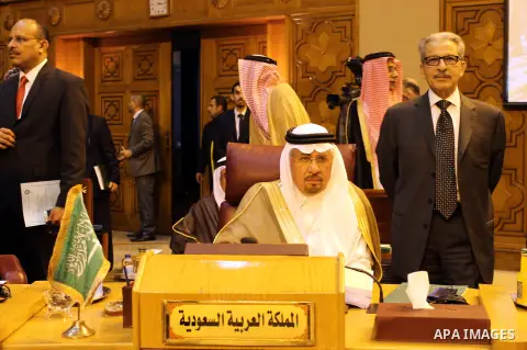 Arab Foreign Ministers attend a meeting to discuss a French peace initiative in Cairo on May 28, 2016. Photo by Egyptian President Office