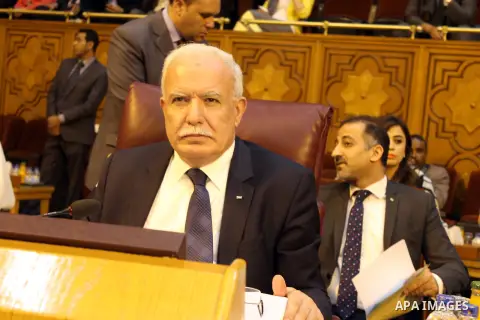 Arab Foreign Ministers attend a meeting to discuss a French peace initiative in Cairo on May 28, 2016. Photo by Egyptian President Office
