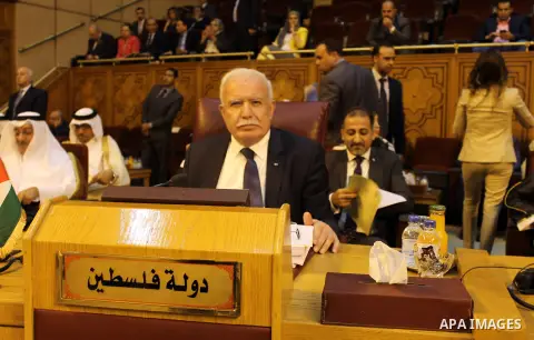 Arab Foreign Ministers attend a meeting to discuss a French peace initiative in Cairo on May 28, 2016. Photo by Egyptian President Office