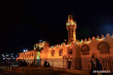 Egyptian Muslim worshipers perform "Taraweeh", nightly prayer of the month of Ramadan, at Amr Ibn al-Aas mosque, in Cairo, Egypt on June 08, 2016. Ramadan is sacred to Muslims because it is during that month that traditi...