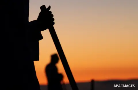Members of the Samaritan sect take part in a traditional pilgrimage marking the holiday of Shavuot, atop Mount Gerizim near the West Bank city of Nablus early June 12, 2016. Photo by Nedal Eshtayah
