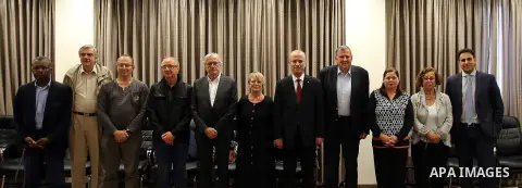 Palestinian Prime Minister, Rami Hamadallah, meets with delegation of French heads of municipalities, in the West Bank city of Ramallah on June 16, 2016. Photo by Prime Minister Office