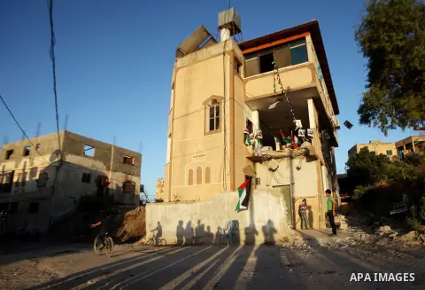 Palestinians inspect the home of the Bashar Masalha that was demolished by the Israeli military in the West bank city of Qalqilya, on June 21, 2016. Bashar Masalha was killed in Jaffa city on 8 March 2016, under the pret...