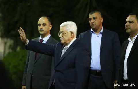Palestinian president Mahmud Abbas speaks during a joint press conference with United Nations Secretary General Ban Ki-moon after a meeting on June 28, 2016 in the West Bank city of Ramallah. Ban urged Israeli Prime Mini...