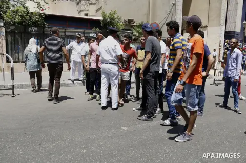 High school students take part in a protest against the cancellation and postponement of exams after a series of exam leaks, in front of journalists syndicate in Cairo, Egypt June 29, 2016. Photo by Amr Sayed